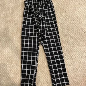 Black & White Striped Dress Pants